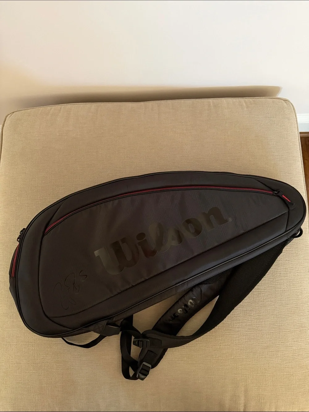 Wilson Black Tennis Racket Bag with Red Trim